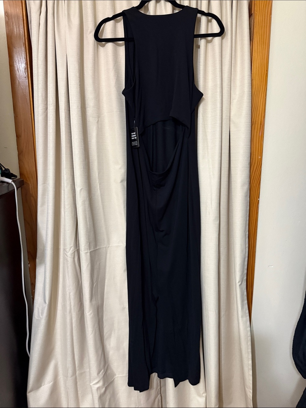 Express Black Sleeveless Maxi Dress with High Neck low back out - Picture 2 of 4